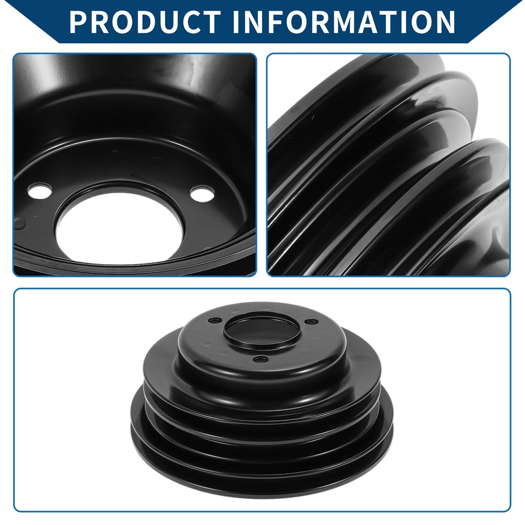 3 Triple-Groove LWP Long Water Pump Crank Pulley for Chevy Big Block (1965–1990)