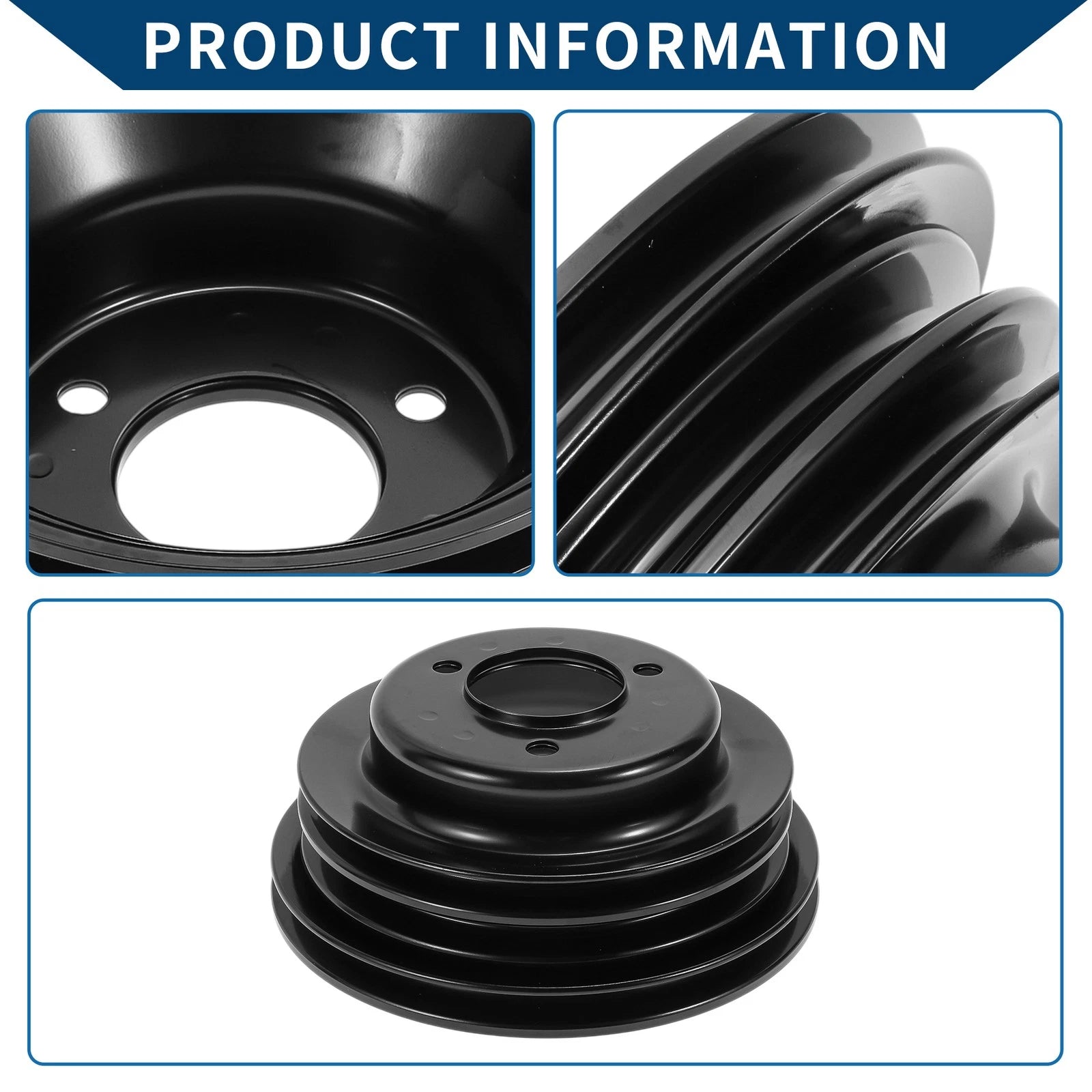 3 Triple-Groove LWP Long Water Pump Crank Pulley for Chevy Big Block (1965–1990)