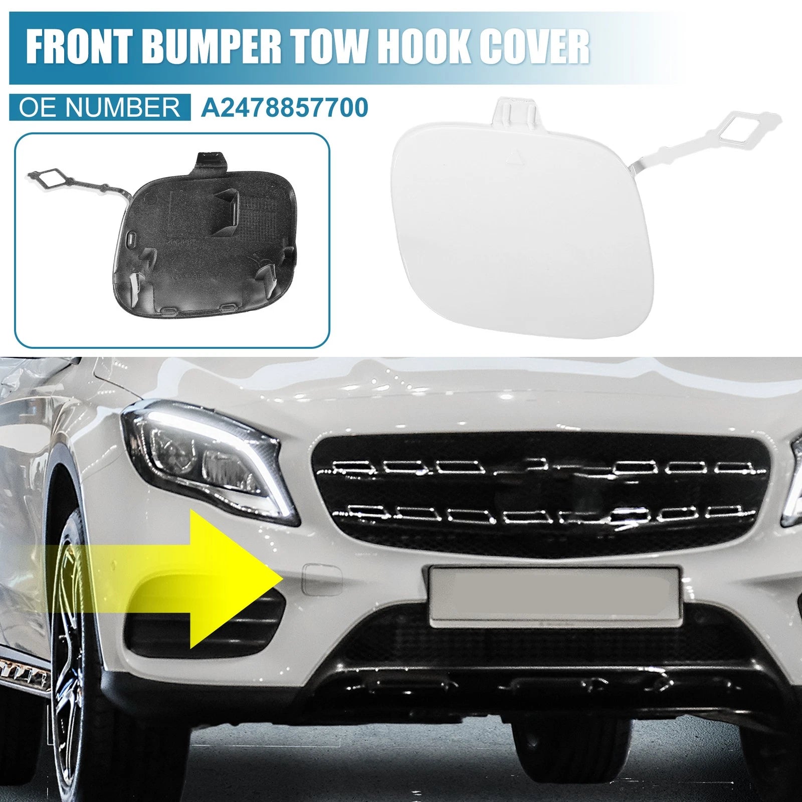Tow Hook Cover for Mercedes-Benz GLB250 (2020–2022) - White