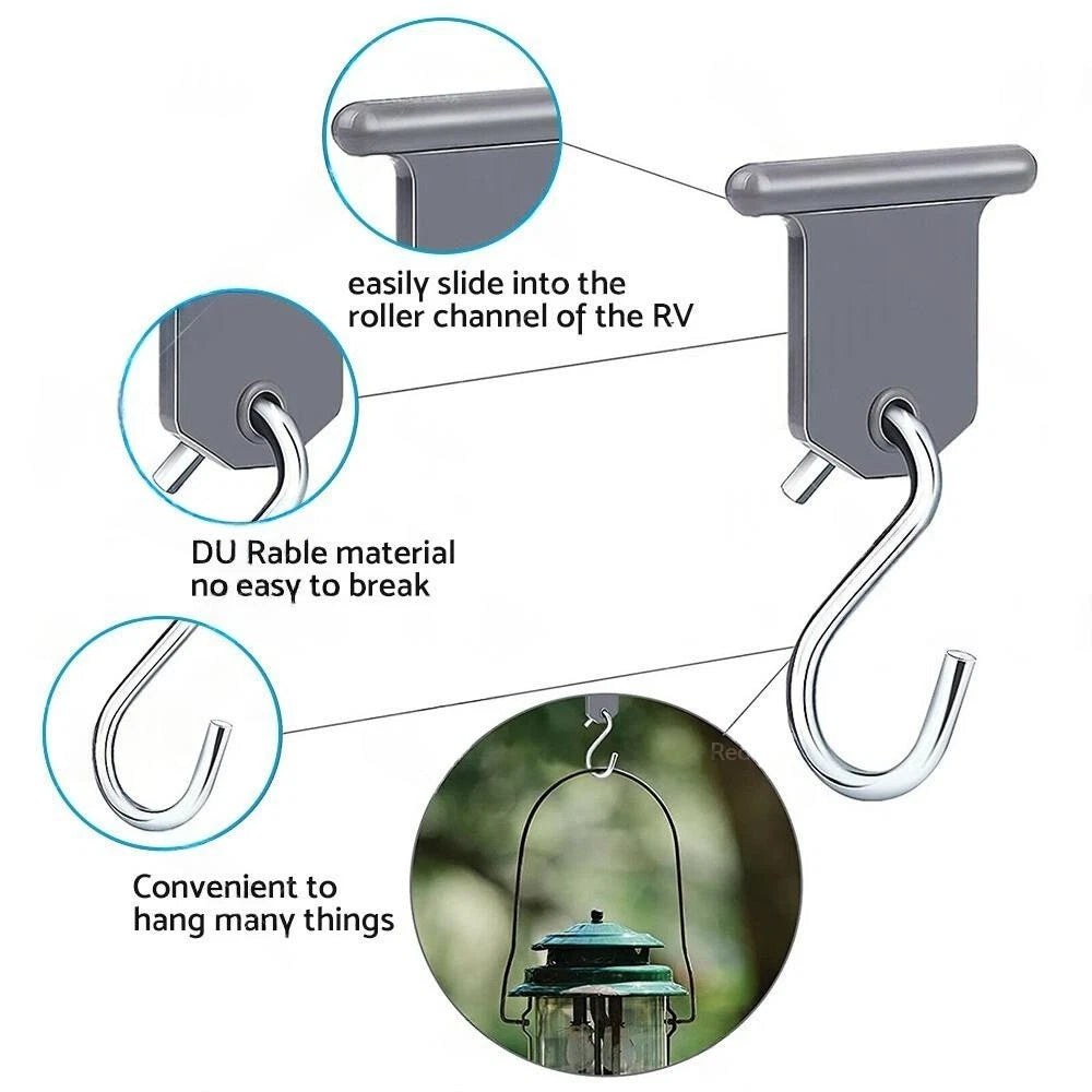 8 Pack Awning S Hook Hangers for Caravan Motorhome RV Rails Track