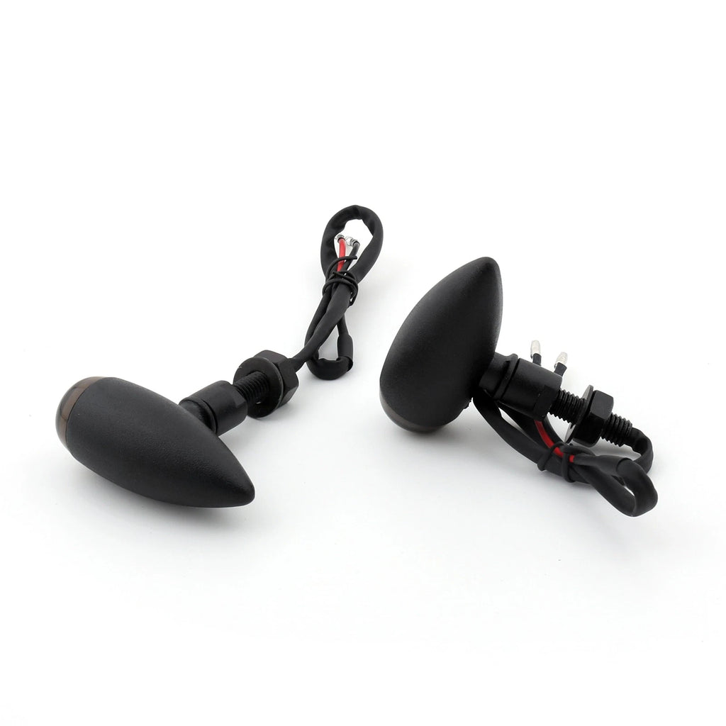 2X Black Bullet Turn Signal Light for Harley Softail Dyna Sportster V-Rod