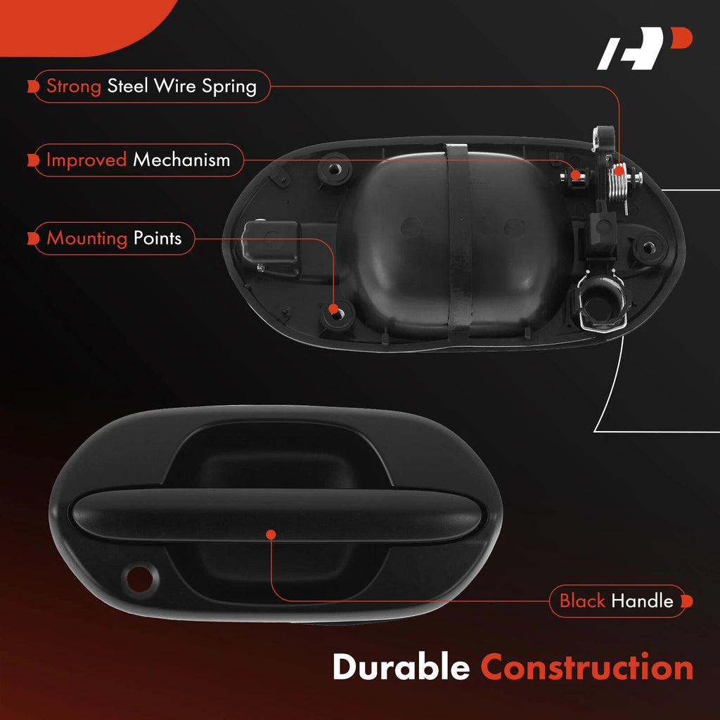 Front Right Black Exterior Door Handle for Honda Odyssey (1999–2004)