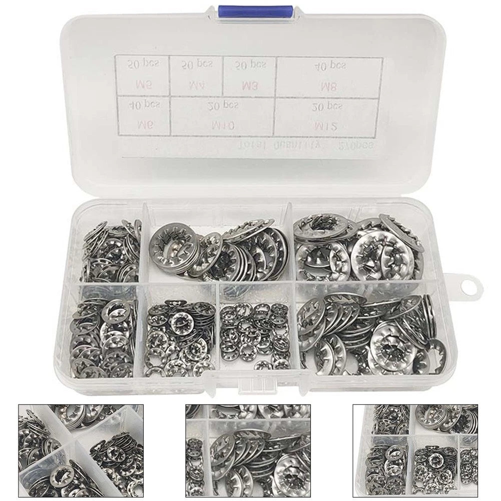 270Pcs Anti-Loosening Washers for Reliable Fastening (304 Stainless Steel)