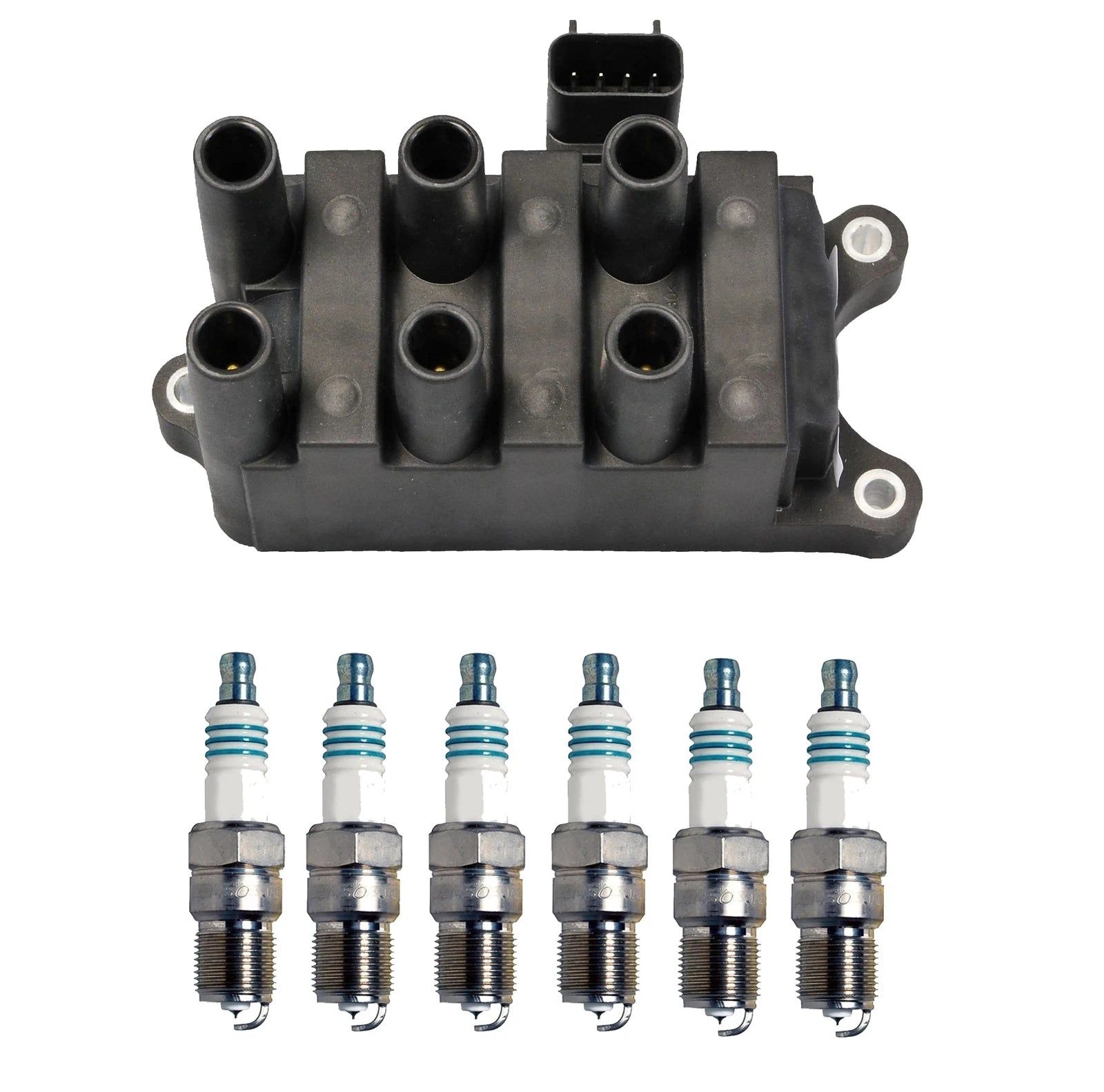 Denso Ignition Coil & Iridium Spark Plug Kit for Ford Mazda Mercury V6