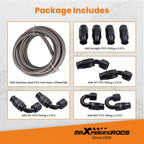 8AN PTFE Stainless Steel Braided Fuel Line Hose for Universal Applications (20FT)