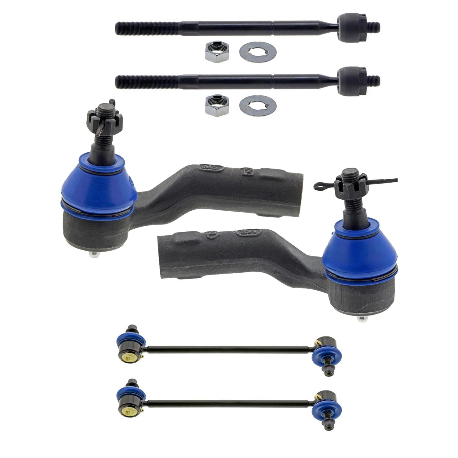 Set of 4 Mevotech Supreme Tie Rod Ends & Sway Bar Links for Mazda 3