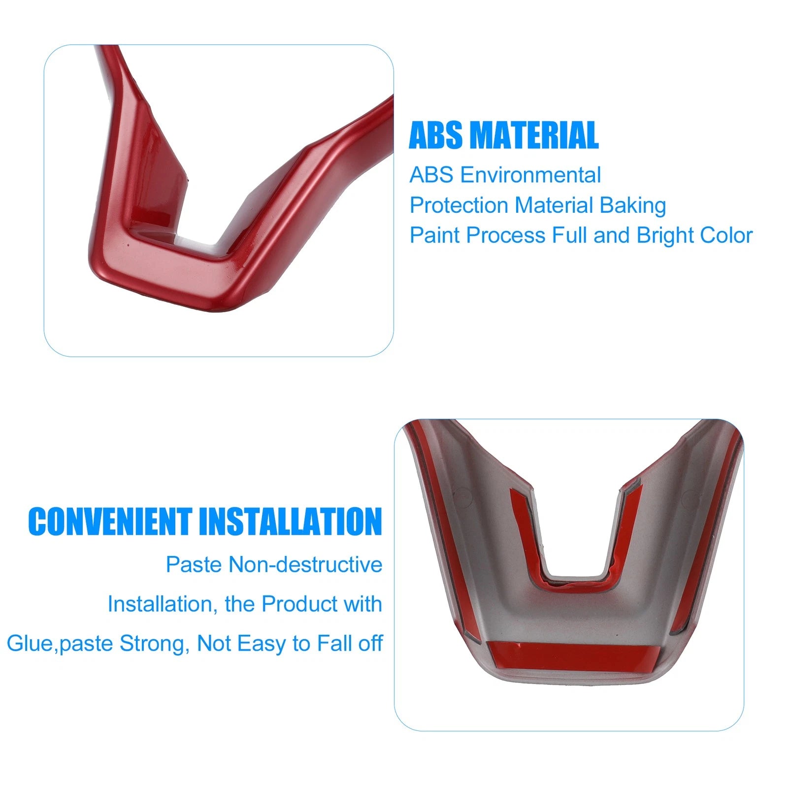 Red ABS Plastic Steering Wheel Cover Trim for Nissan Altima (2019–2022)