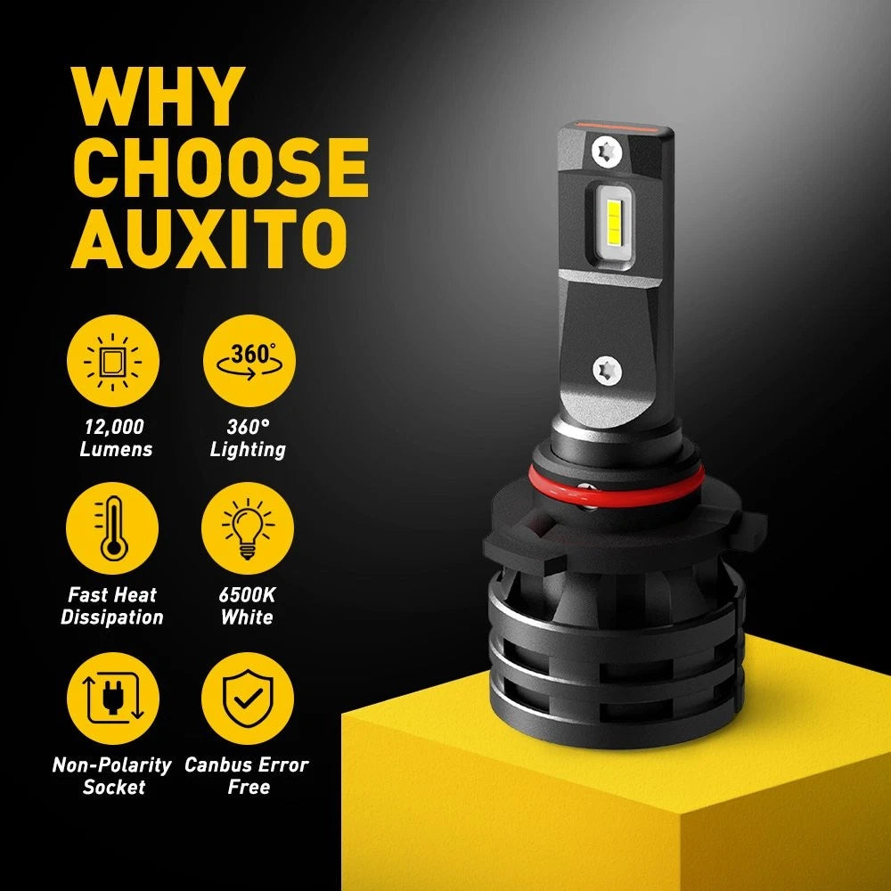 2X AUXITO 9006 9005 LED Headlight Bulbs for Vehicles (40000LM)