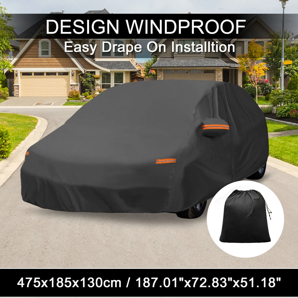 Car Cover with Left Side Door Zipper 210D-PU for Mazda 3 Hatchback (2014–2018)