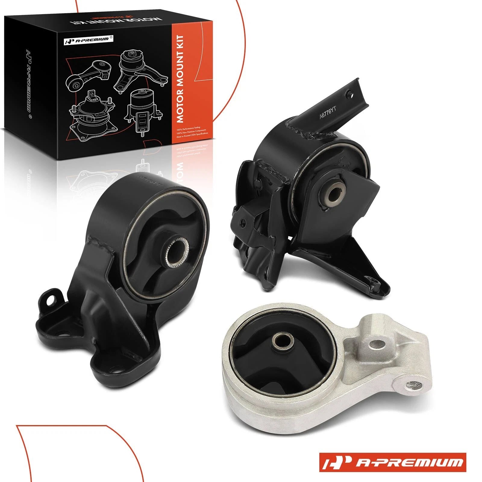 3X Engine Motor & Transmission Mount for Kia Spectra (2004–2006)