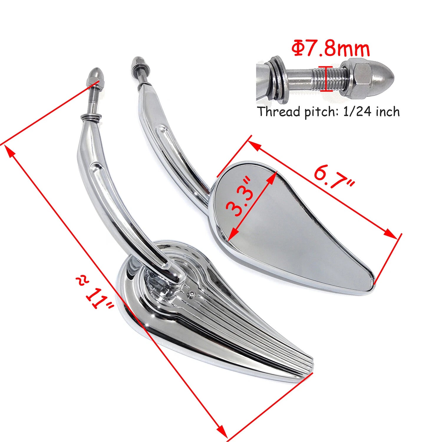 Custom Tailfin Mirrors for Harley CVO Road King Softail Street Glide Fat Bob (2010–2023)