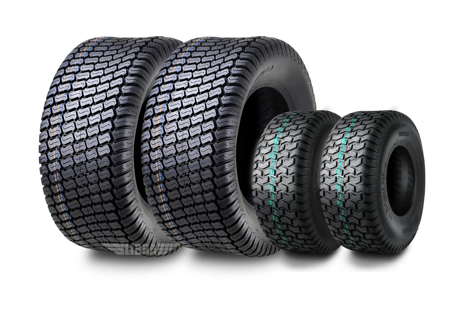 Set of 4 Turf Tires for Lawn Mower Tractor (13X5-6 & 23X8.5-12) 4 Ply