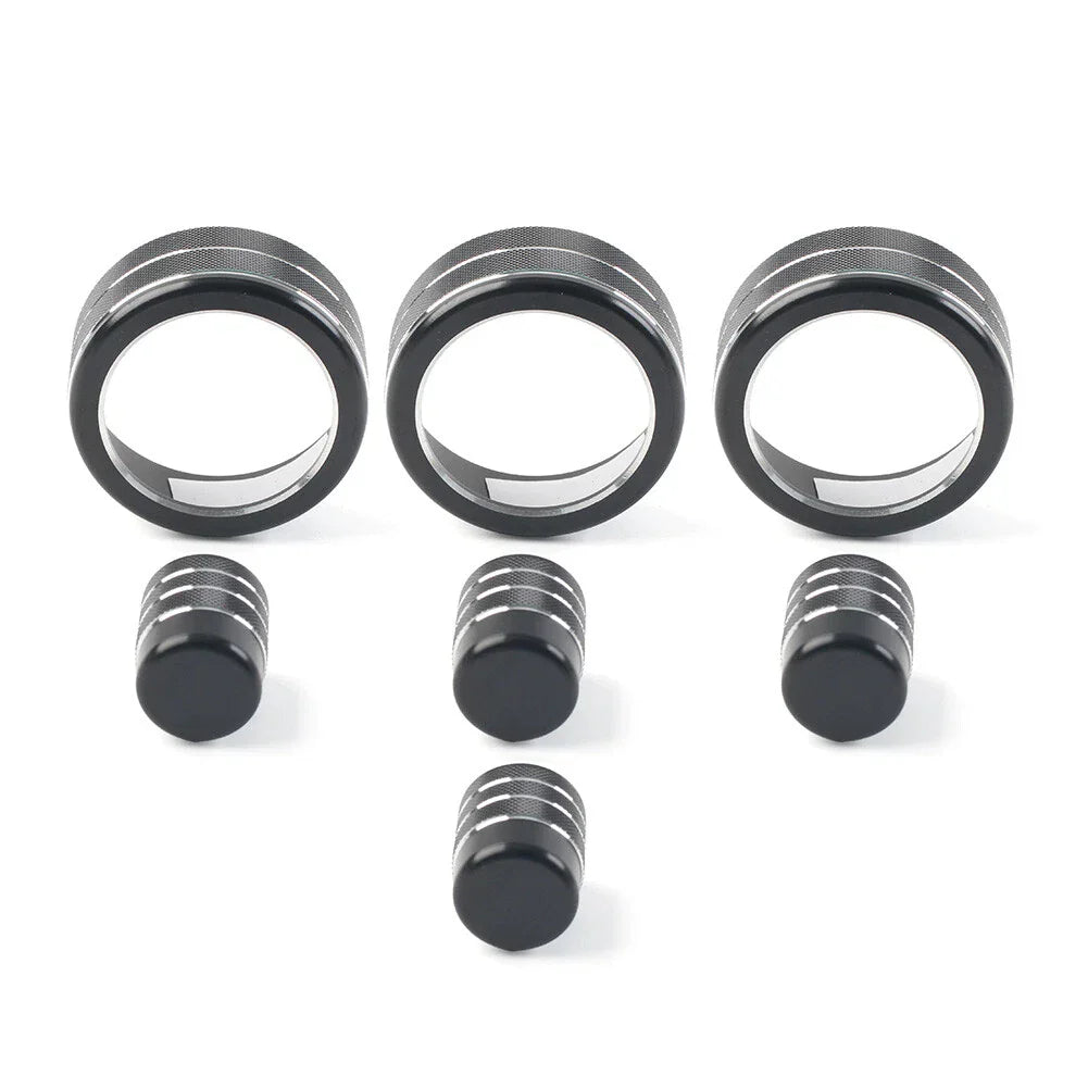 7x Switch Knob Ring Cover Trim for Honda Civic 2022+ CR-V 2023-2024 Black