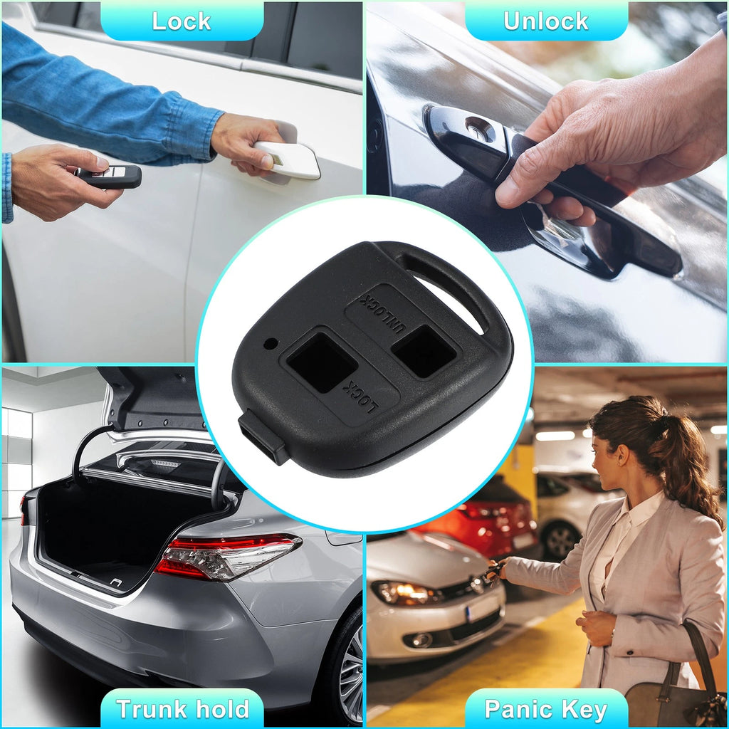 2 Button Keyless Entry Remote Key Shell Cover for Toyota Rav4 Yaris Corolla (2000–2023)