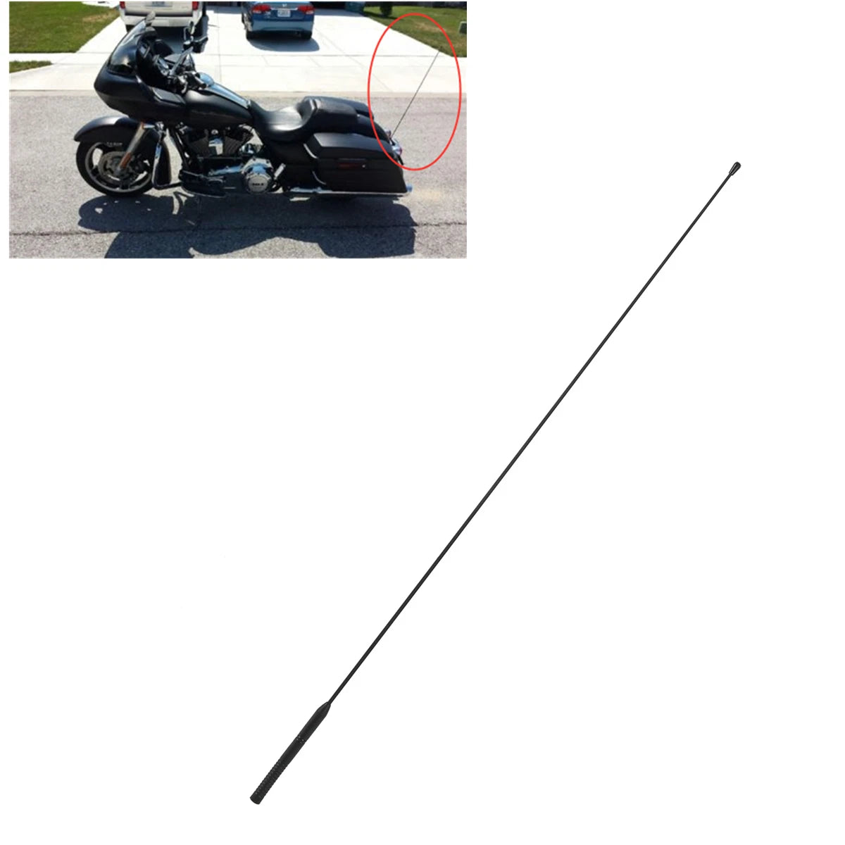AM FM Antenna for Harley-Davidson Electra Glide, Street Glide, Road King (1998–2022)