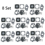 Set of 8 Carburetor Kits for Kawasaki TD24 TD25 TD33 TG20 TG24 TG25 TG33