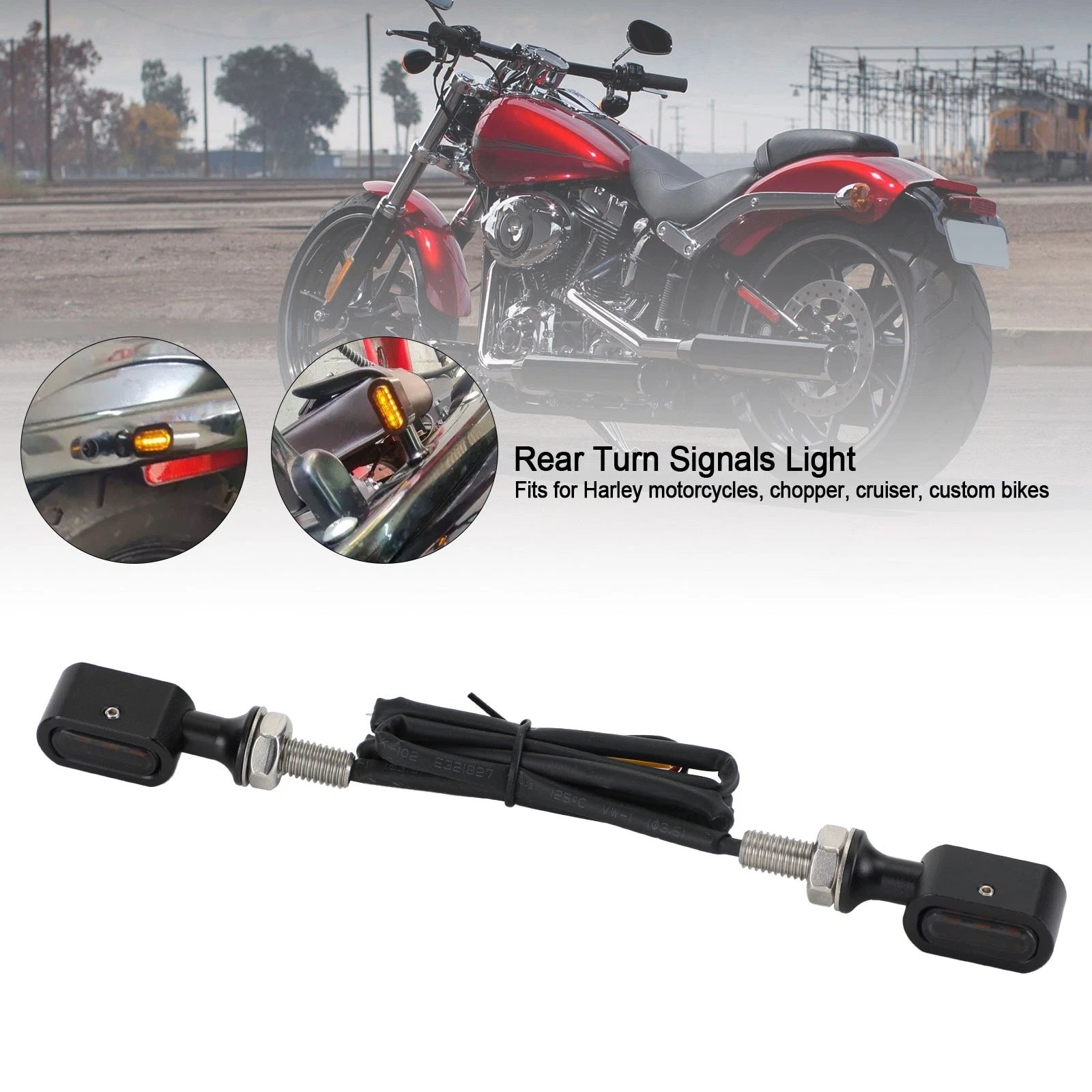LED Rear Mini Turn Signal Indicator for Harley Sportster Touring Dyna