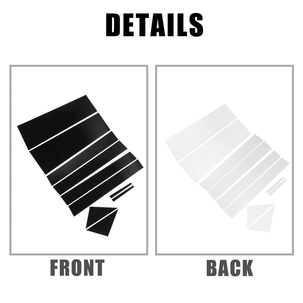 10 Pcs Door Cover Panel Pillar Posts Stickers for Dodge Grand Caravan (2008–2020)