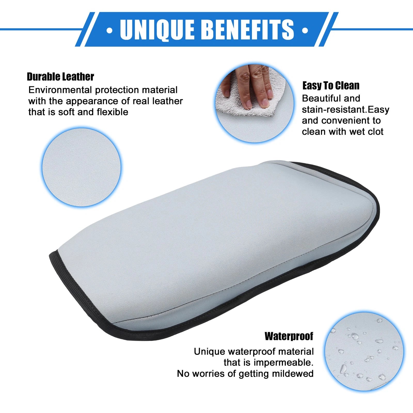Armrest Protector Cover Pad for Chevy Malibu (2016–2023) Gray