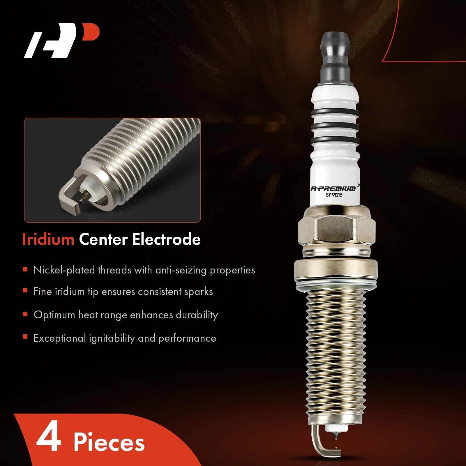 Set of 4 Double Iridium Spark Plugs for Nissan Murano (2016) Pathfinder (2014–2015)