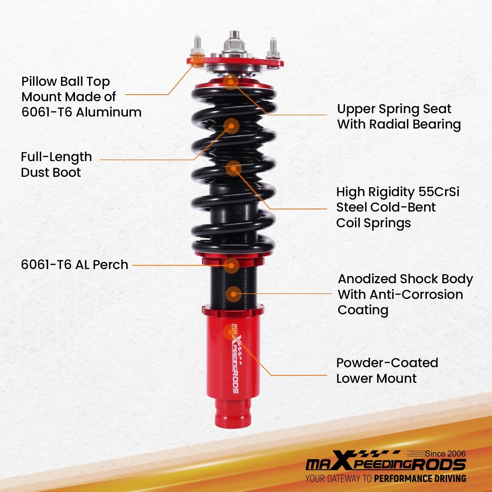 Coilover Suspension Kit for Mazda 6 (2003-2007) Adjustable Height