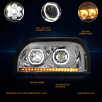 Sequential LED Signal Projector Headlights for Freightliner Century Class (1996–2010)