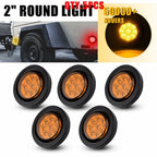 2X Amber 2" LED Side Marker Lights for Truck Trailer (5-25X)
