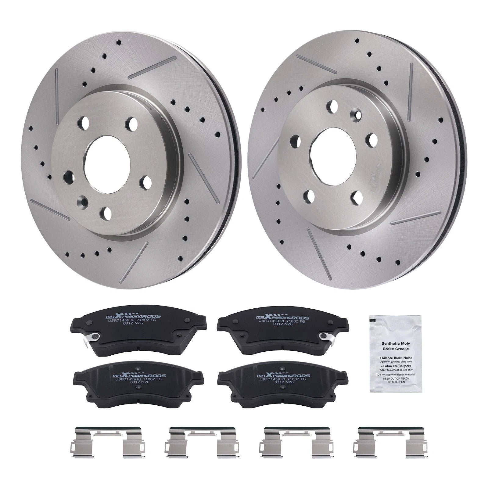 Front Brake Rotors and Pads Set for Chevrolet Cruze (2011–2015) S55185 D1522