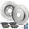 Set of 4 Rear Brake Discs Rotors and Ceramic Pads for Toyota Corolla (2015–2019)