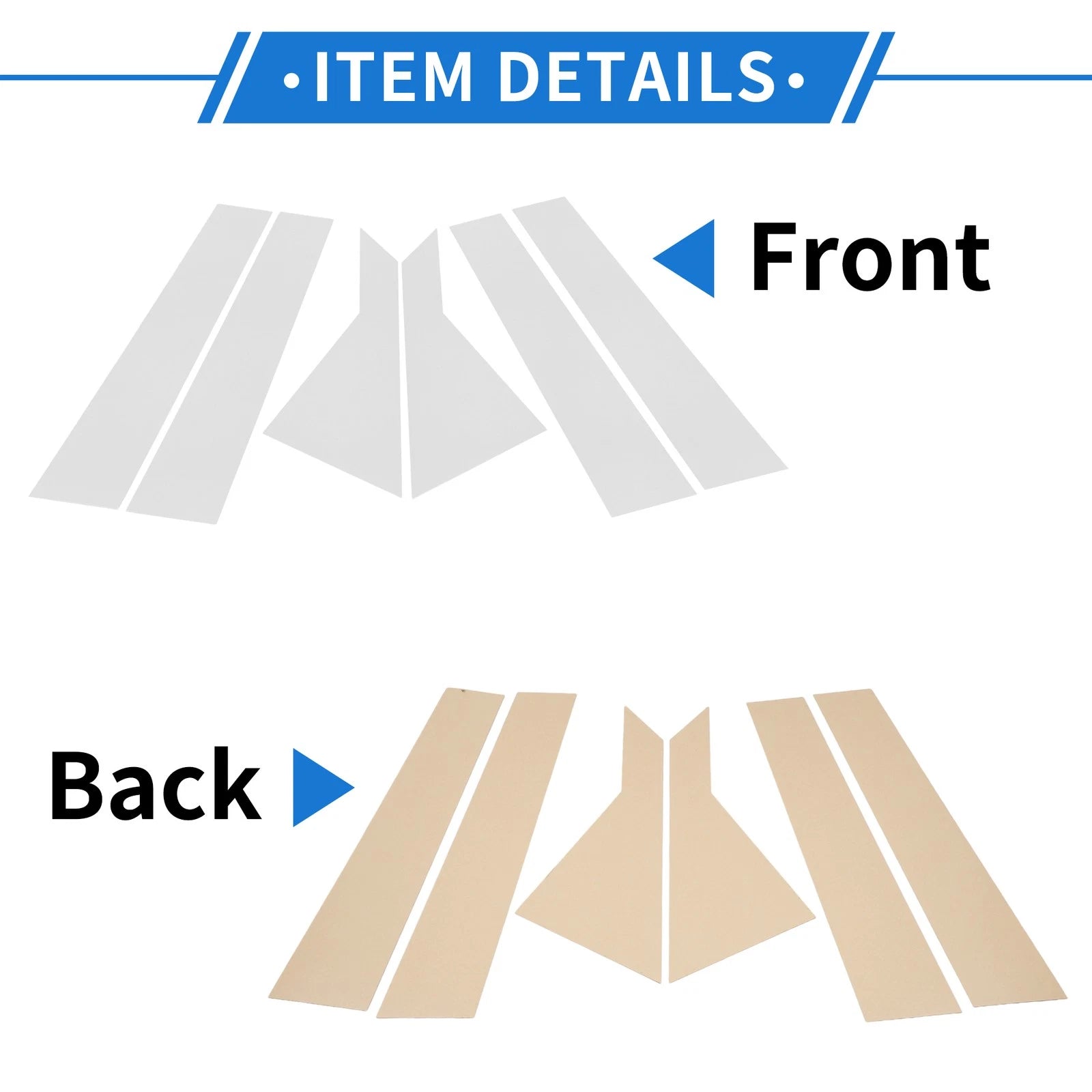 Set of 6 Door Pillar Window Trim for Kia Forte K3 (2019–2024) Chrome