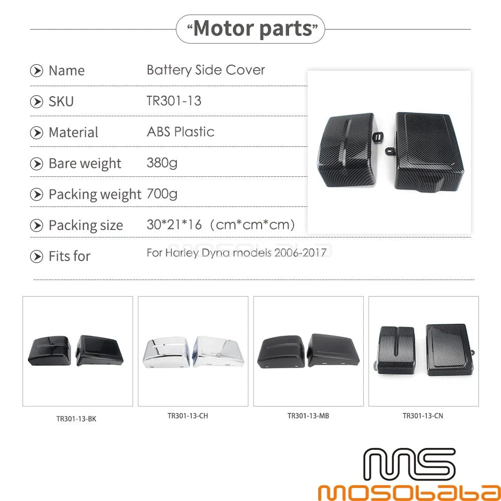Carbon Side Battery Fairing Cover for Harley Dyna Fat Bob FXDF (2006-2017)
