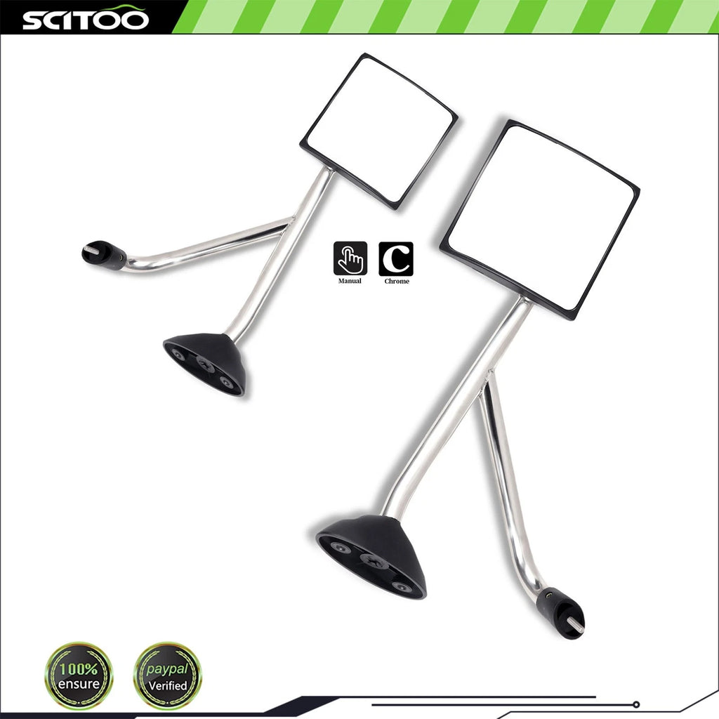 Chrome Hood Manual Mirrors Assembly Pair for International (2002–Present)