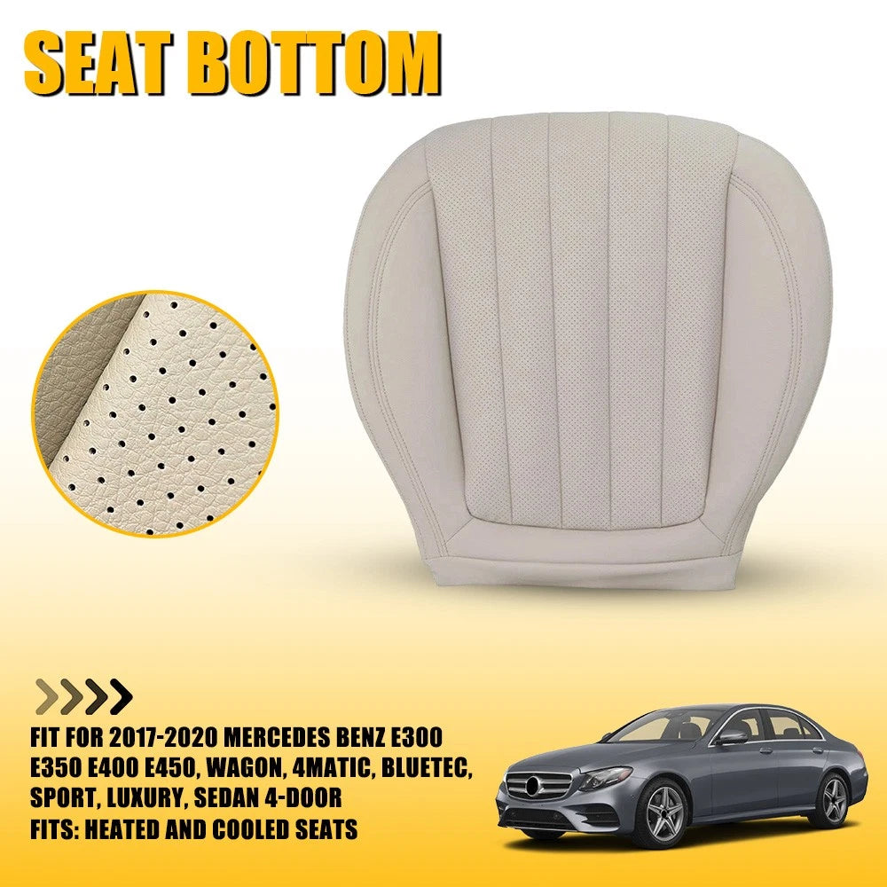 Driver Bottom Seat Cover Light Tan for Mercedes Benz E300 E350 E400 (2017–2020)