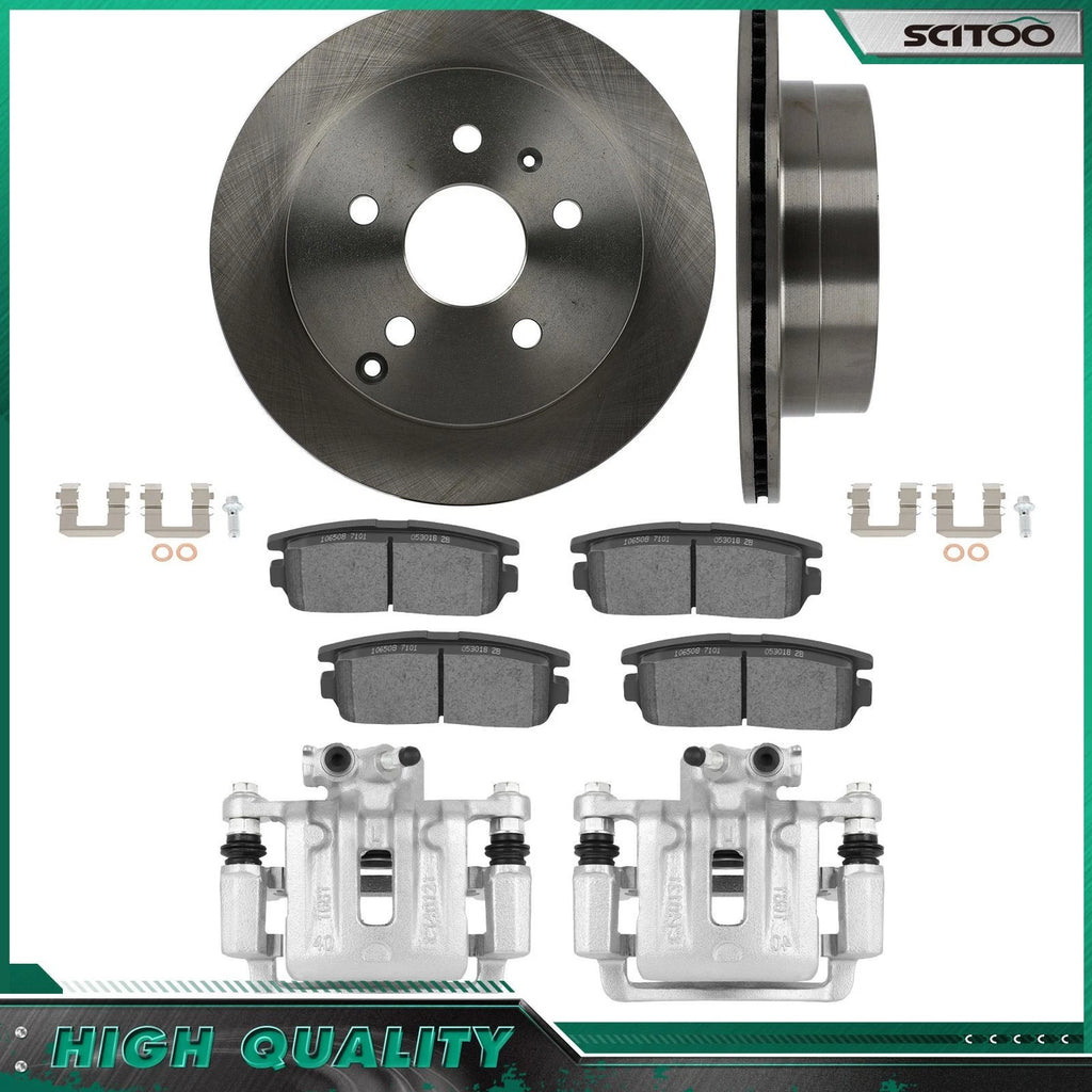 Set of 4 Rear Brake Calipers Rotors Ceramic Pad for Chevrolet Equinox (2010–2017)