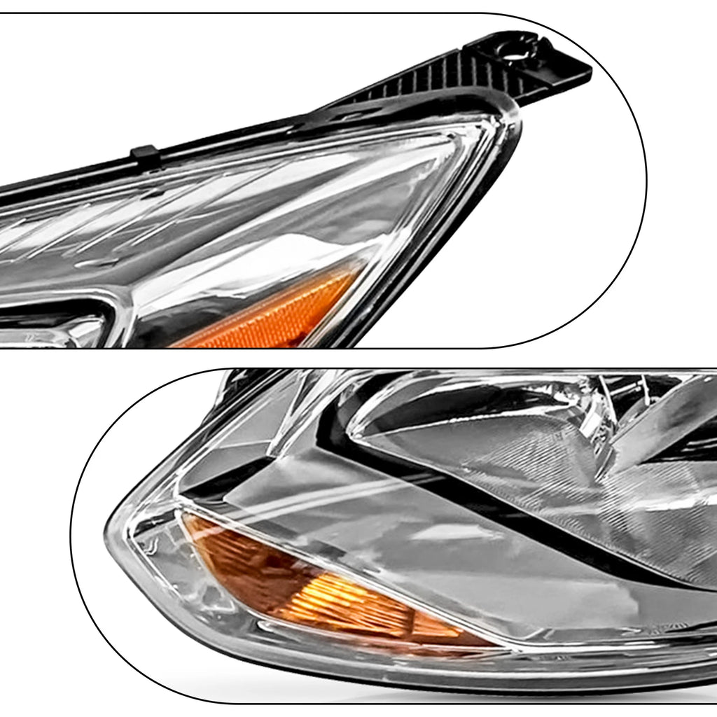 Set of 2 Chrome Headlights for Ford Focus Sedan Hatchback (2012–2014)