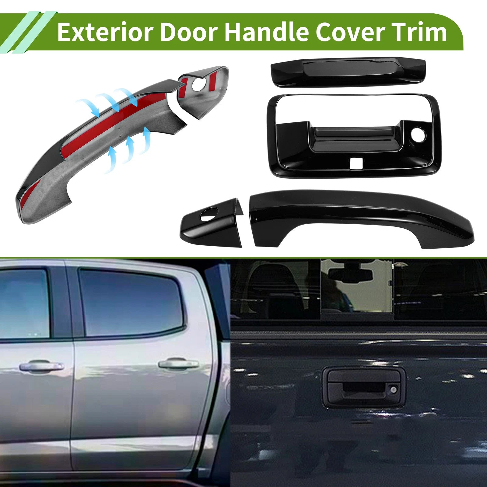 Exterior Door Handle Cover Trim for Chevrolet Colorado (2015–2023) Black