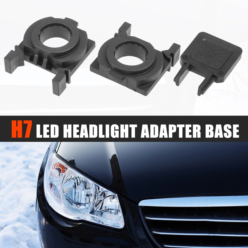 Set of 2 H7 LED Headlight Adapter Bases for Ford Fiesta (2009–2014)