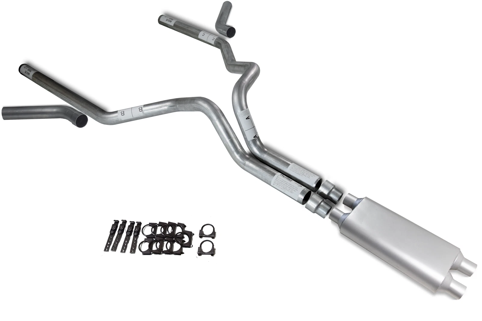 3" Dual Exhaust for Chevy GMC 2500 (2000–2006) - Dual Inlet, Corner Exit