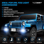 LED Fog Driving Light H1 6000K White Bright for Universal Fit