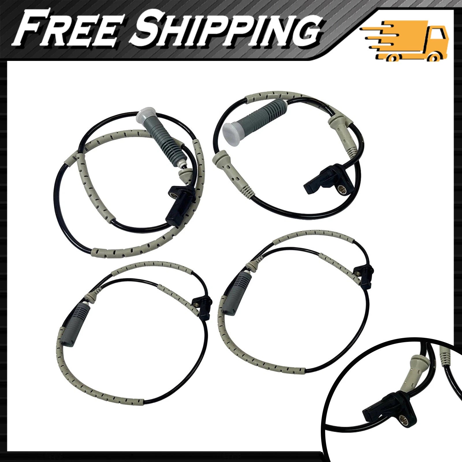 Set of 4 ABS Wheel Speed Sensors for BMW E82 128i E90 (2008–2013)