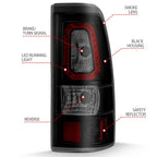 Tail Light Assembly Black Smoke Lens Replacement for GMC Sierra 1500 (1999–2006)