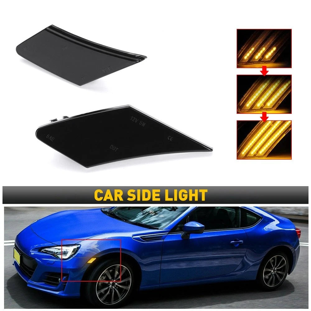 Smoke Lens LED Marker Side Bumper Light Lamp for Subaru BRZ Scion FR-S (2013–2020)