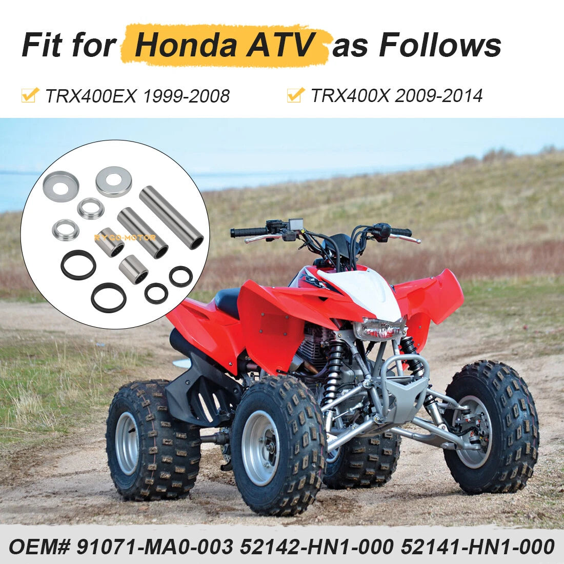 Swing Arm Bearing Seal Kit for Honda Sportrax 400 TRX400EX TRX400X (1999–2014)