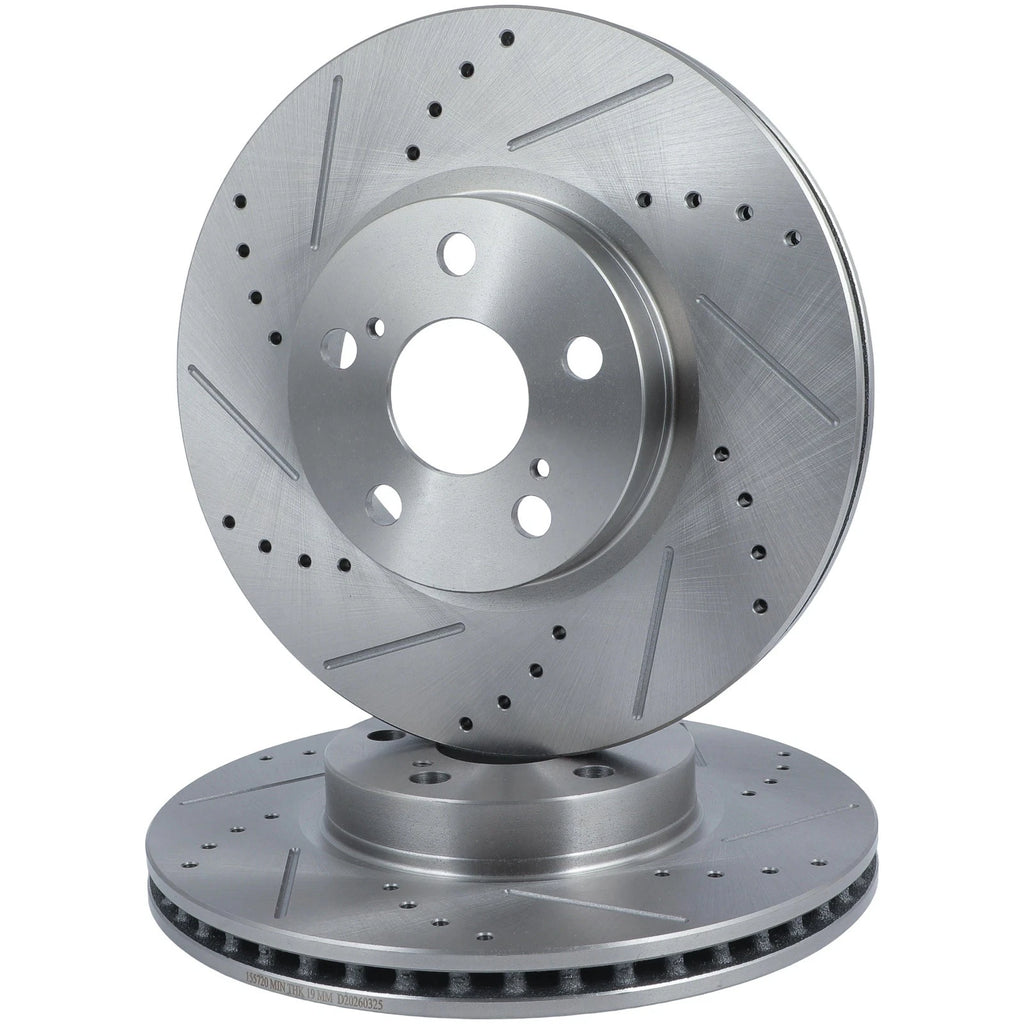 Front Drilled Slotted Brake Rotors for Toyota Matrix Corolla Scion xD (2003–2013)