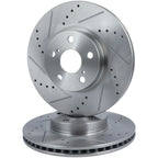 Front Drilled Slotted Brake Rotors for Toyota Matrix Corolla Scion xD (2003–2013)