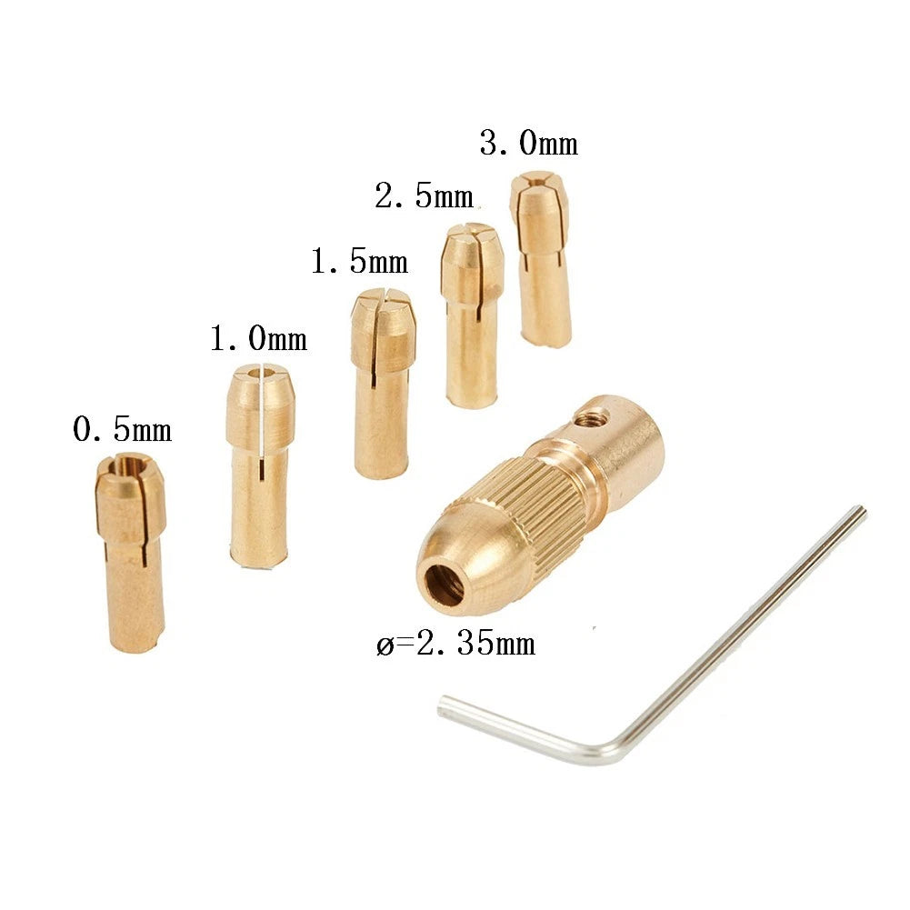 7pcs Copper Drill Chuck Set for ABS Board, Aluminium Sheet, Paperboard