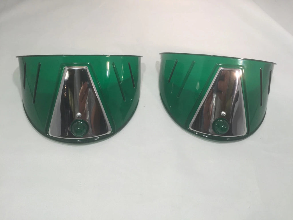 Green Headlight Visors Pair Replacement for Toyota Hilux (2005–2015)