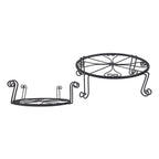 2 Pack Rustproof Black Metal Plant Stands for Flower Pots (10" & 12")