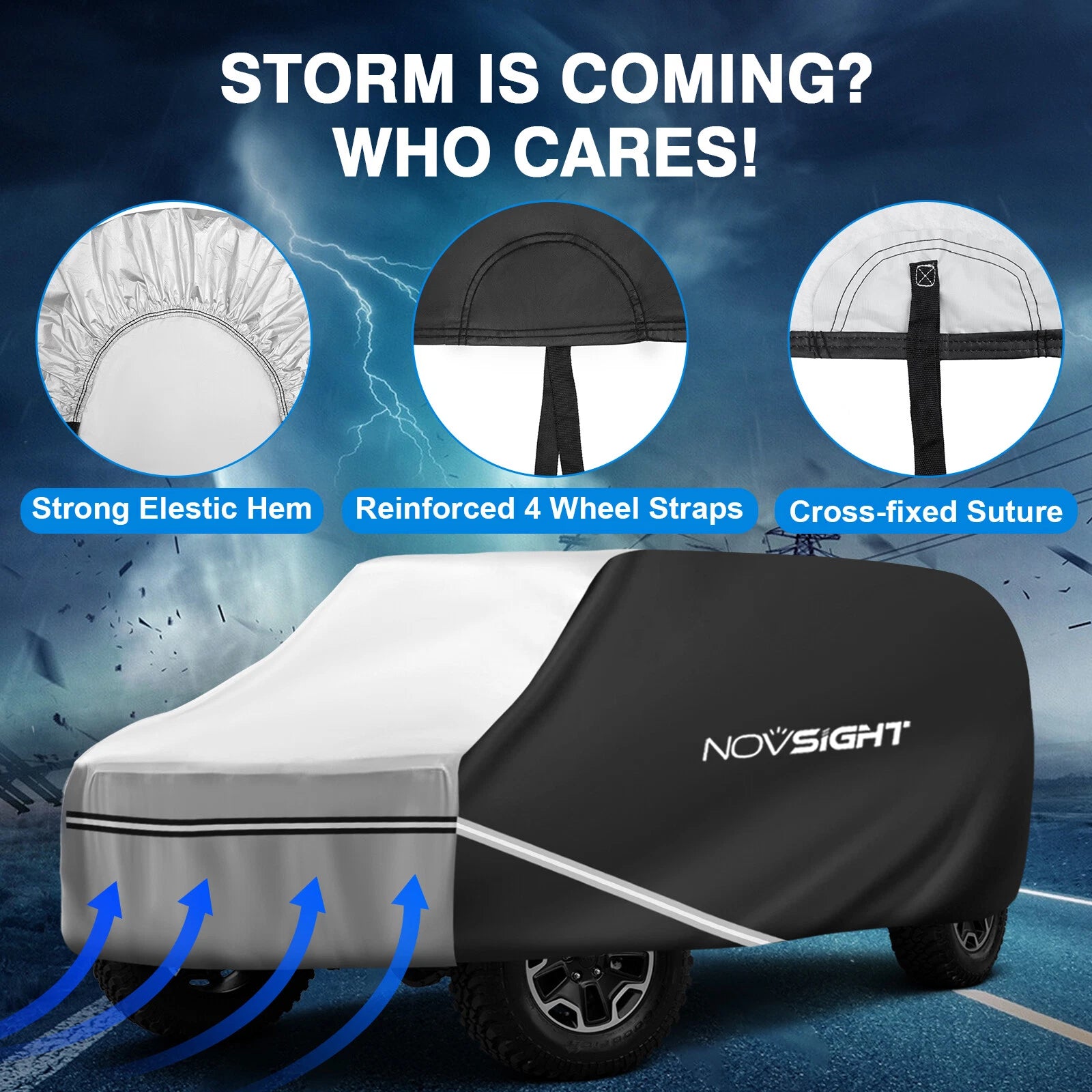 Full Car Cover for Jeep Wrangler 4 Door (2011–2023) Waterproof UV Protection