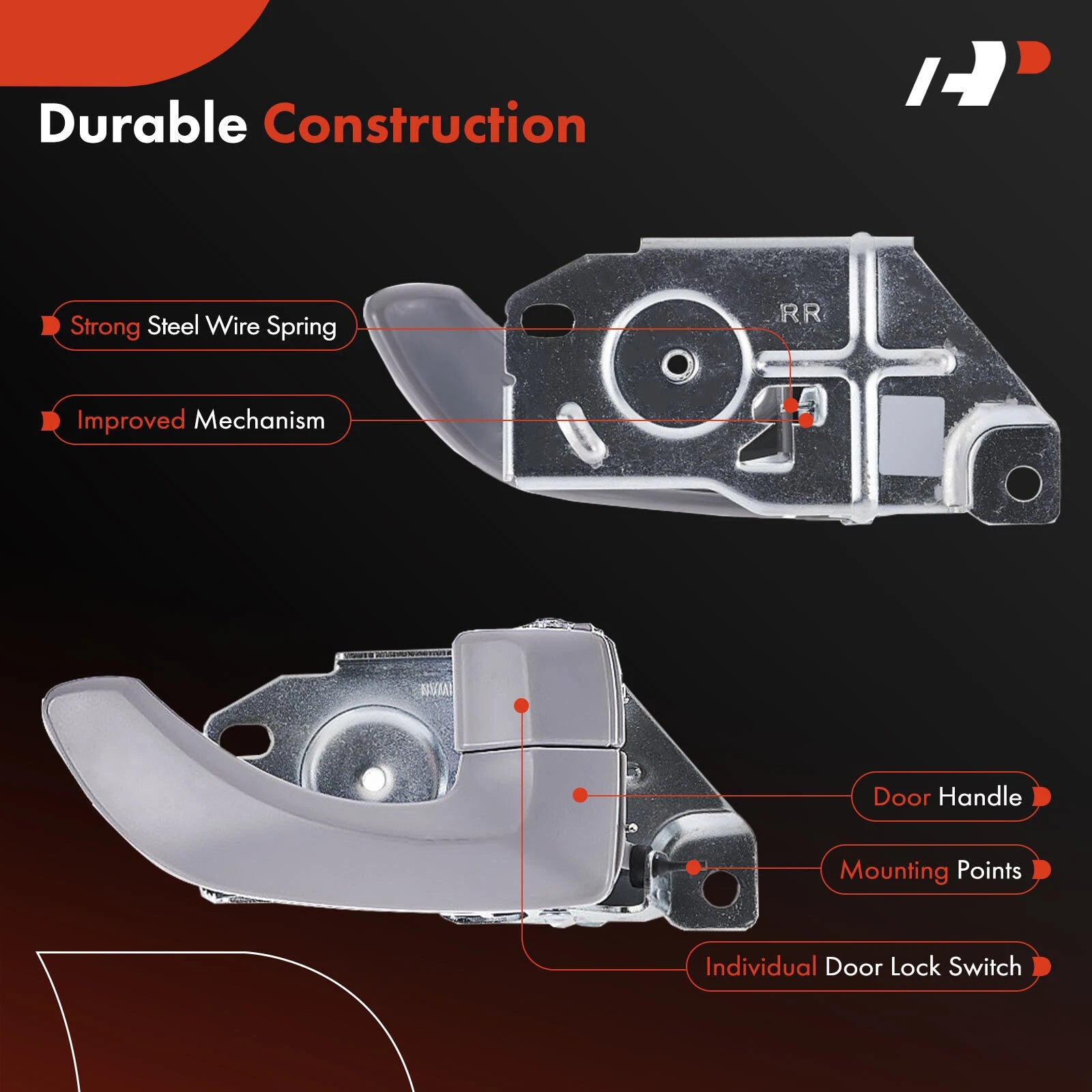 Rear Right Light Gray Interior Door Handle for Kia Sorento (2003-2009)